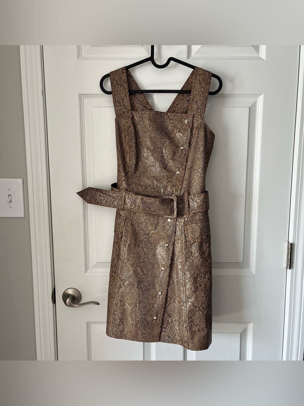 EUC Nanushka Lorena Vegan Leather Snake Print Mini Dress size XS